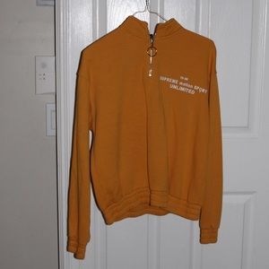 💯ORANGE AND WHITE COLLARED SWEATSHIRT💯